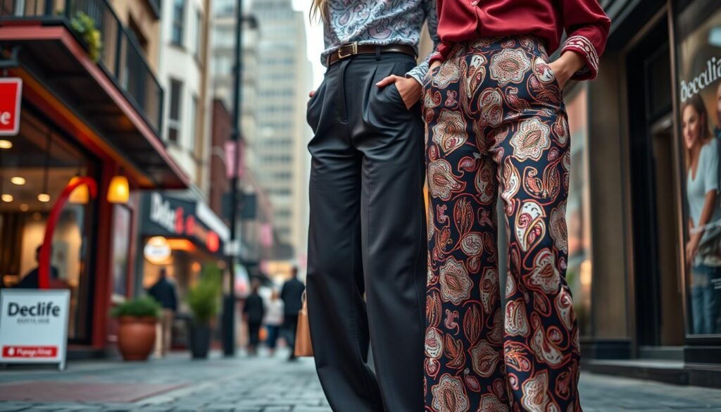 High-waisted trousers