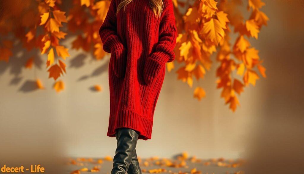 Sweater dress and boot pairings