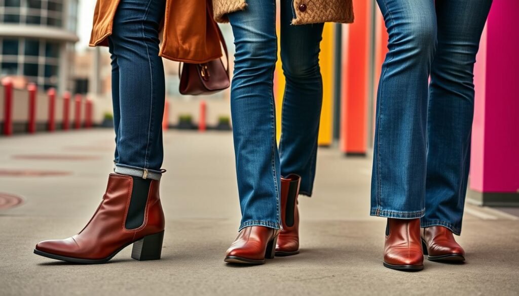 ankle boots with non-skinny jeans