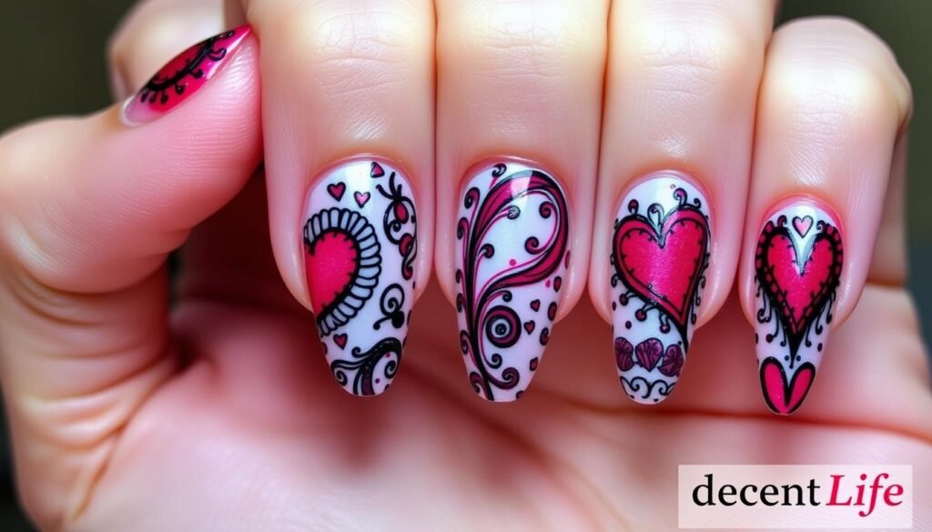 advanced heart nail designs