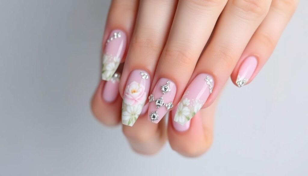 bridal nails fair skin