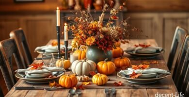 easy thanksgiving decorations,fest mad,pola macrame,gubahan bunga,tafel decor