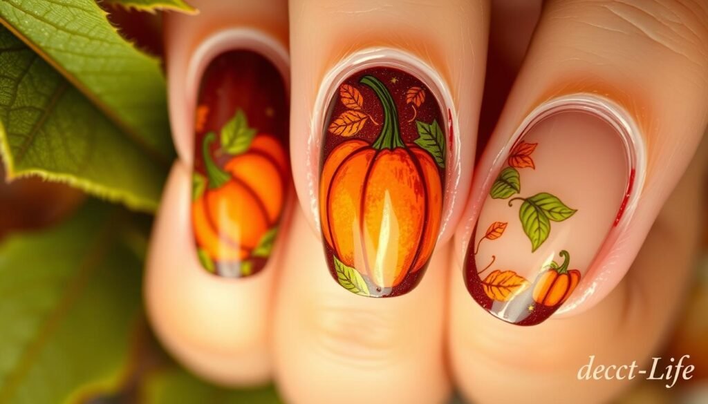 pumpkin nail designs