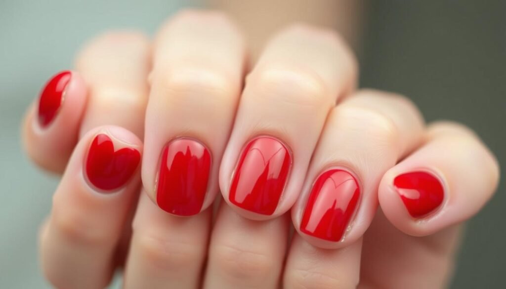 red heart nails