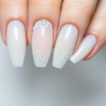 white ethereal nails, ethereal aesthetic nails