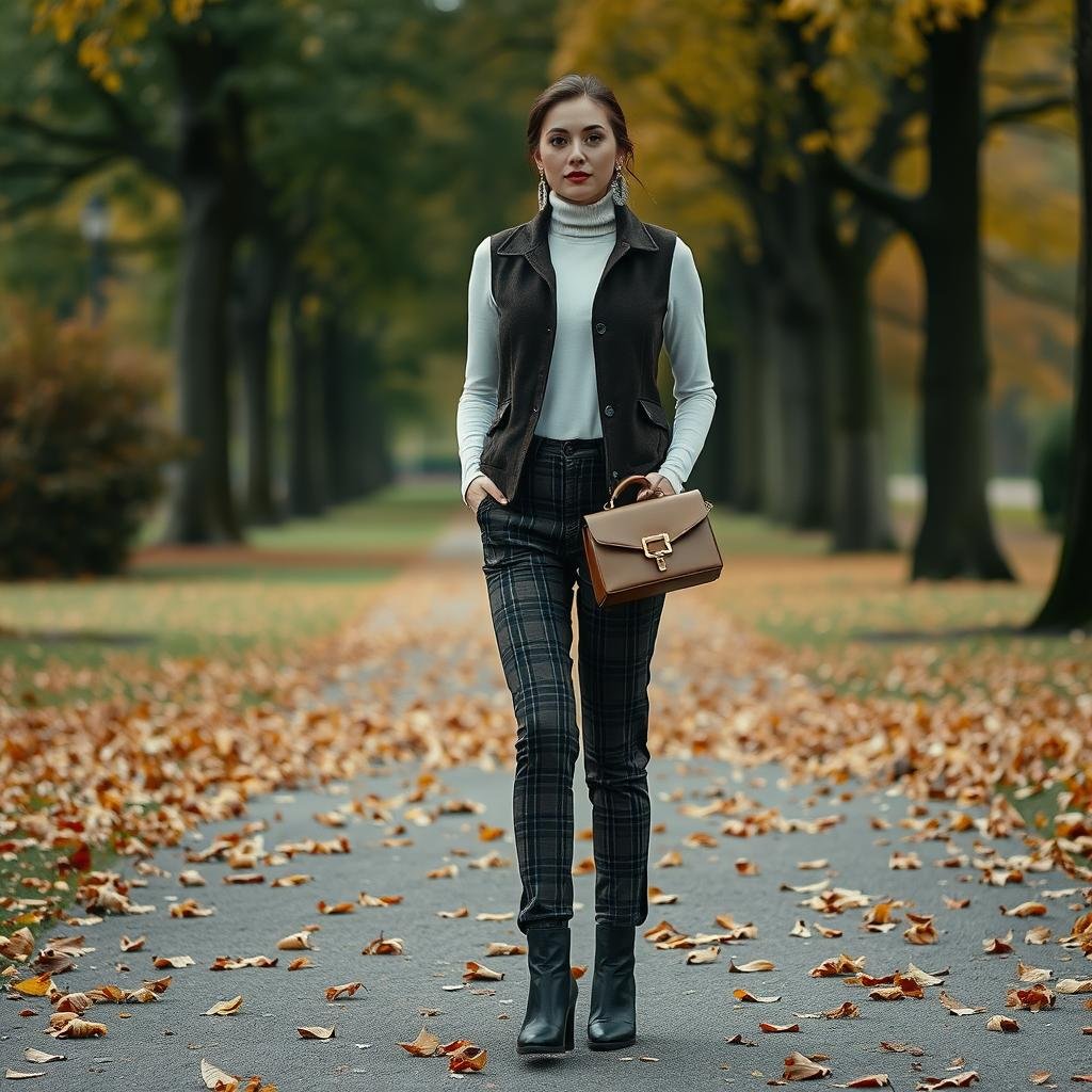 Dark brown vest outfit