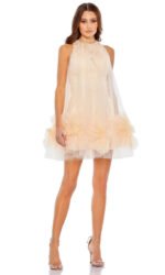 Mac Duggal 11294 - Ruffled Tulle Overlay Cocktail Dress