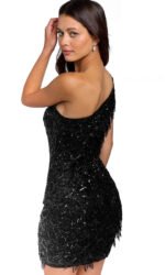 Primavera Couture 3836 - Asymmetric Neck Cutout Cocktail Dress