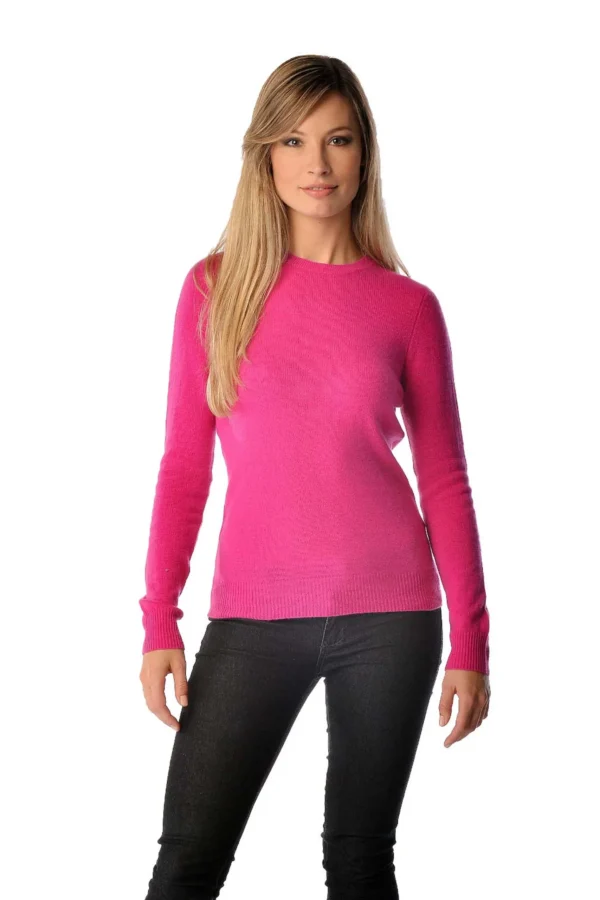 Pure Cashmere Crew Neck Spring Sweater for Women - Cashmere Boutique