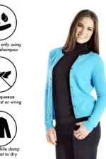 Womens Cashmere Round Neck Cardigan - Cashmere Boutique