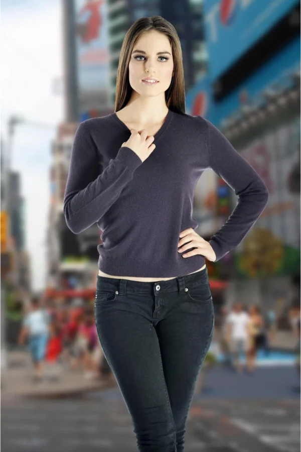 Women’s Cashmere V-Neck Sweater - Cashmere Boutique