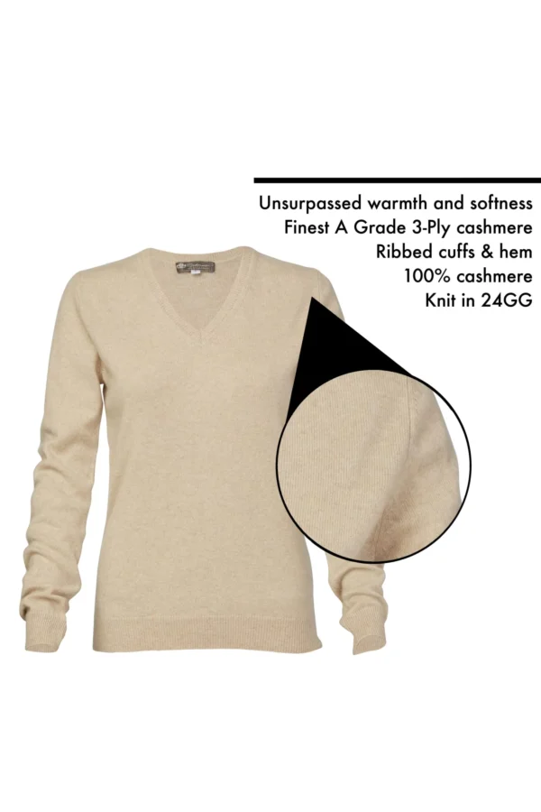 Women’s Cashmere V-Neck Sweater - Cashmere Boutique