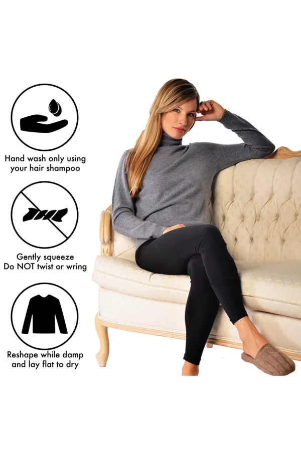 Women’s Pure Cashmere Turtle Neck Sweater - Cashmere Boutique
