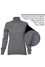 Womens Pure Cashmere Turtle Neck Sweater - Cashmere Boutique
