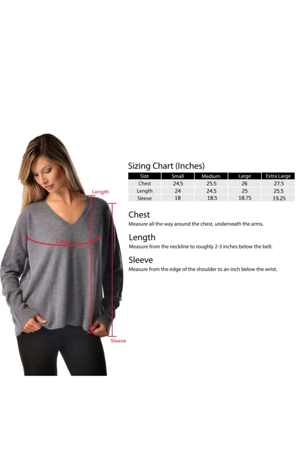 Women’s Pure Cashmere V-Neck Boyfriend Sweater - Cashmere Boutique