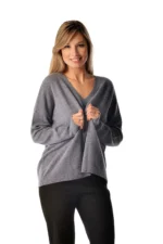 Womens Pure Cashmere V-Neck Boyfriend Sweater - Cashmere Boutique