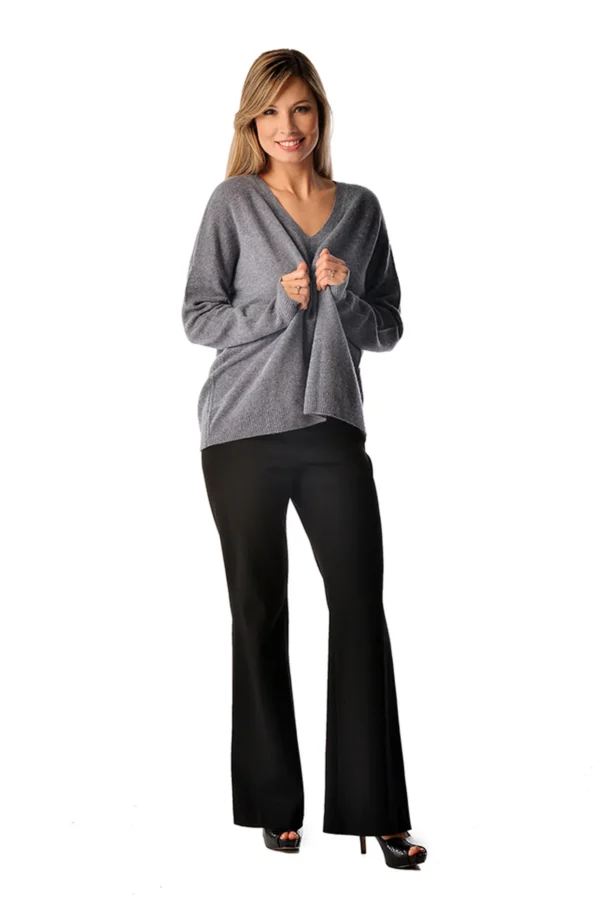 Women’s Pure Cashmere V-Neck Boyfriend Sweater - Cashmere Boutique