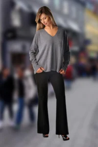 Women’s Pure Cashmere V-Neck Boyfriend Sweater - Cashmere Boutique