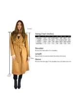 Womens Long Sleeve Cashmere Coats with Belt - Pure Cashmere
