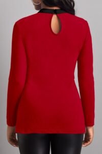 Red Fake 2in1 Lace Stitching T Shirt