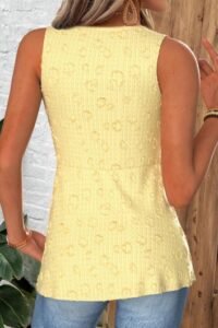 Yellow Sleeveless V Neck Tank Top