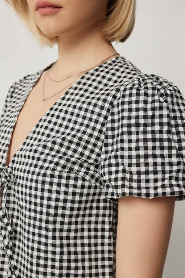 Boxy Tie Front Blouse