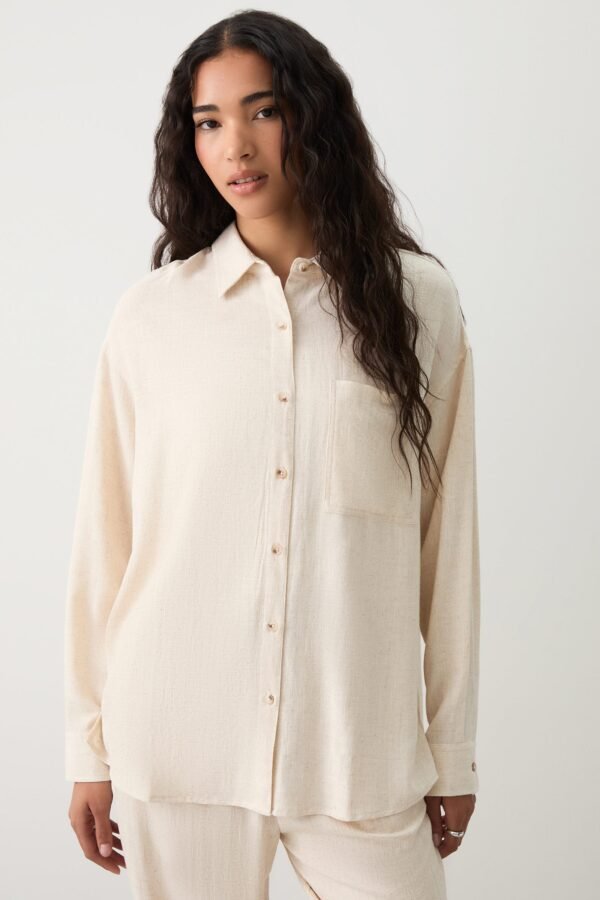 Oversized Linen Blend Shirt