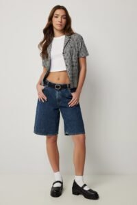 Plaid Short Boxy Shirt