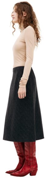 Grey wool skirt