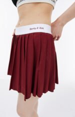 Logo pleated skirt