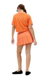 Orange pleats miniskirt