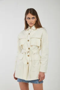 PINKO Cream Jacket with Fringes