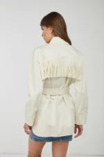 PINKO Cream Jacket with Fringes