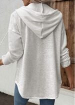 Light Grey Patchwork Long Sleeve Hoodie