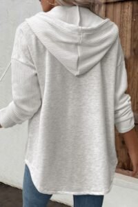 Light Grey Patchwork Long Sleeve Hoodie