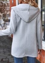 Light Grey Zipper Plaid Long Sleeve Sweatshirt