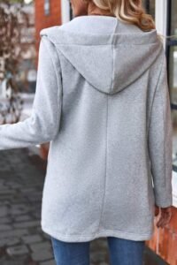 Light Grey Zipper Plaid Long Sleeve Sweatshirt