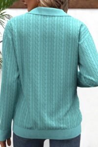 Mint Green Patchwork Plus Size Geometric Print Sweatshirt