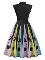 Pre-Sale 1950s Bowknot Halloween Witch Hat Potion Swing Dress