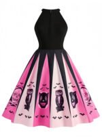 Pre-Sale BlackPink 1950s Halloween Spooky Print Swing Dress