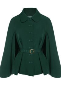 [Pre-Sale] Green 1940s Lapel Cape Coat
