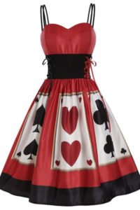Red 1950s Strap Poker Costume Dress