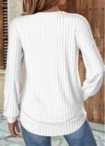 White Long Sleeve Round Neck Sweatshirt