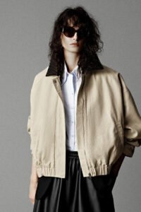 Contrast Collar Denim Bomber Jackets