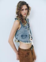 Denim Lace Up Front Jackets