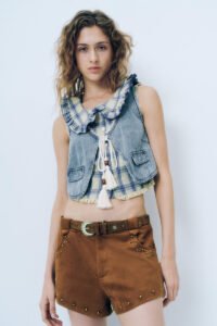 Denim Lace Up Front Jackets