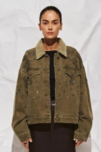 Flap Pocket Rhinestone Denim Jackets