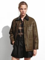 Flap Pockets Button Up Collared Jackets