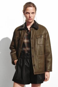 Flap Pockets Button Up Collared Jackets