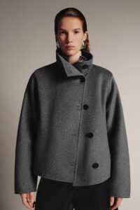 Large Collar Short Wool Blend Jackets